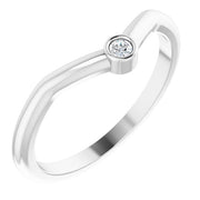 14K White .03 CT Natural Diamond Stackable