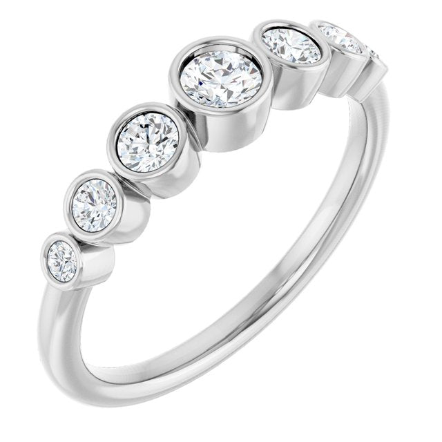 14k White 1/2 Ctw Natural Diamond Anniversary Band