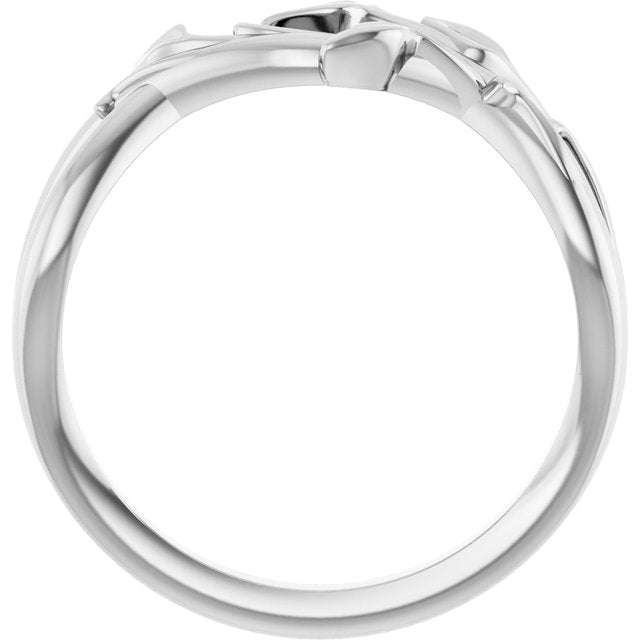 Sterling Silver Intertwined Leaf Ring