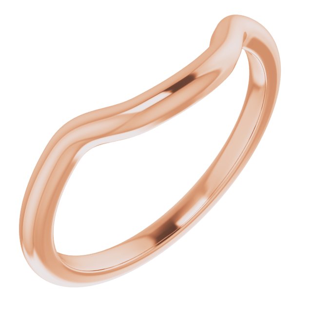 14k Rose Band For 7x5 Mm Emerald Ring