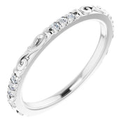 14K White .08 CTW Natural Diamond French-Set Anniversary Band