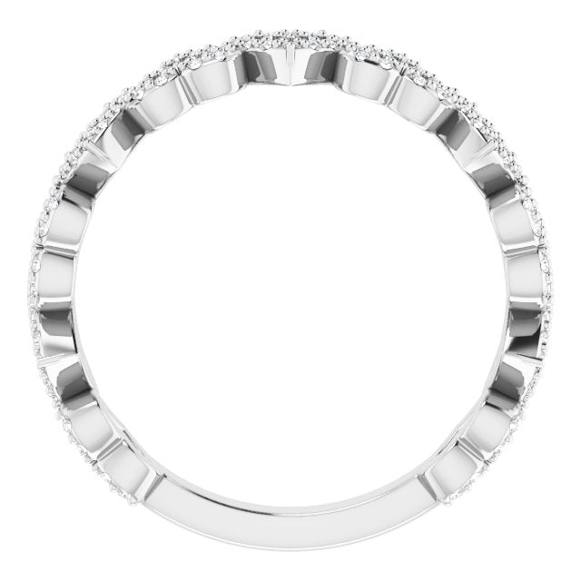 14K White 1/3 CTW Natural Diamond Stackable Heart Ring