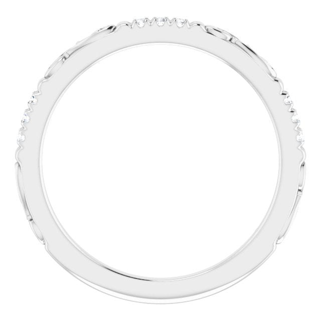 14K White .08 CTW Natural Diamond French-Set Anniversary Band