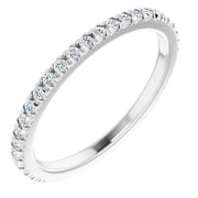 14k White 1/4 Ctw Natural Diamond French-set Matching Band