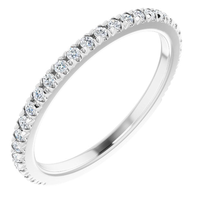 14k White 1/4 Ctw Natural Diamond French-set Matching Band