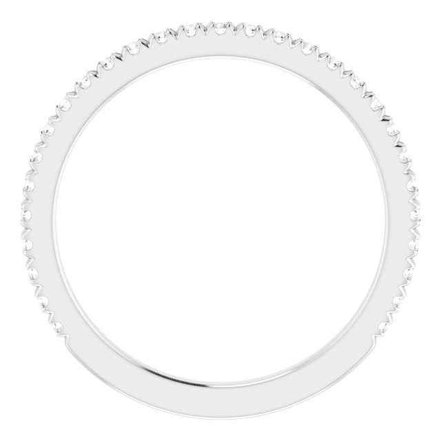 14k White 1/4 Ctw Natural Diamond French-set Matching Band