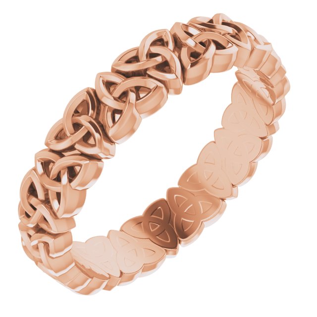 14K Rose 4 mm Celtic-Inspired Band Size 7