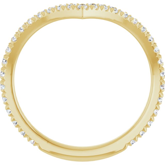 14K Yellow 3/8 CTW Natural Diamond French-Set Contour Band