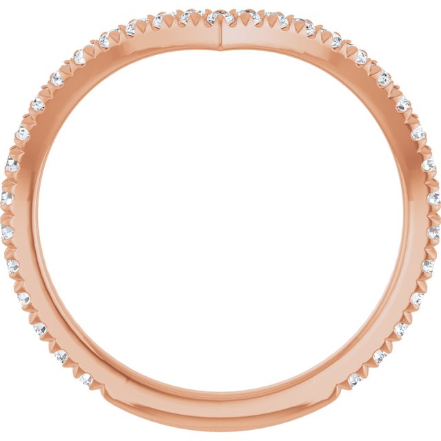 14K Rose 3/8 CTW Lab-Grown Diamond Contour Band