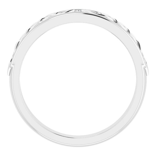 14k White .04 Ctw Natural Diamond Anniversary Band