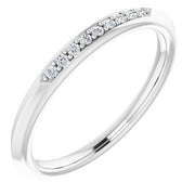 14K White .06 CTW Natural Diamond Knife Edge Anniversary Band