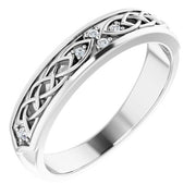 14k White .04 Ctw Natural Diamond Anniversary Band