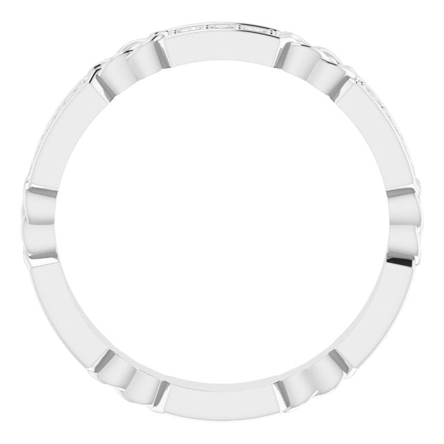 14K White 1/4 CTW Natural Diamond Eternity Band Size 7