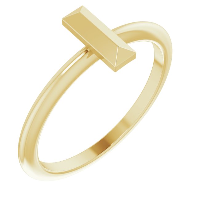 14K Yellow Stackable Bar Ring