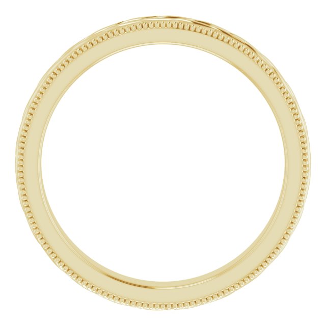 14K Yellow 3 mm Floral Band with Milgrain Size 7
