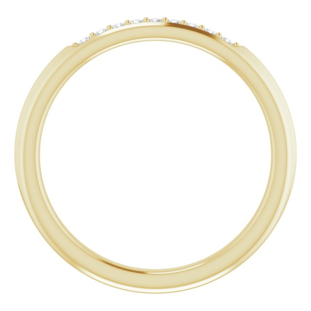 14K Yellow .06 CTW Natural Diamond Knife Edge Anniversary Band