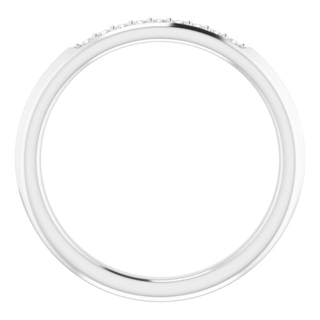 14K White .06 CTW Natural Diamond Knife Edge Anniversary Band