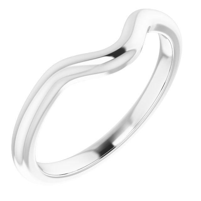 14K White Band for 9x7 mm Oval Ring