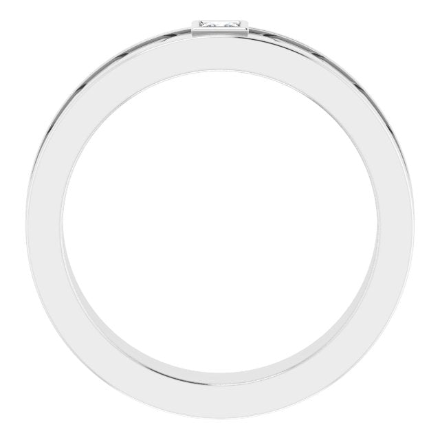 14K White 1/10 CTW Natural Diamond Design Band