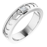 14K White 1/10 CTW Natural Diamond Design Band