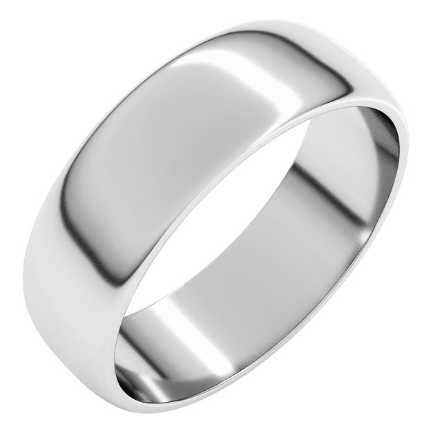 Sterling Silver 6 Mm Half Round Light Band Size 11