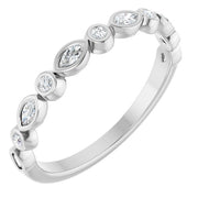 14k White 1/5  Ctw Natural Diamond Anniversary Band