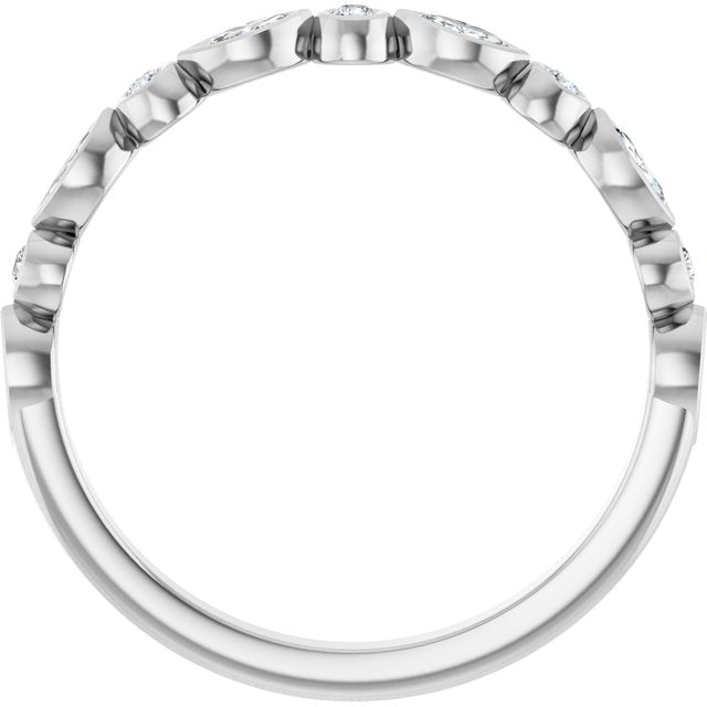14k White 1/5  Ctw Natural Diamond Anniversary Band