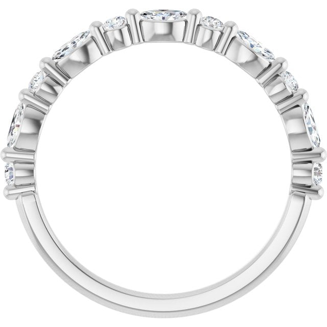 14k White 1/3 Ctw Natural Diamond Anniversary Band