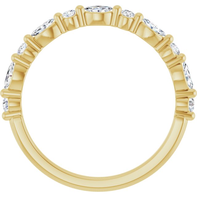 14k Yellow 1/4 Ctw Lab-grown Diamond Anniversary Band