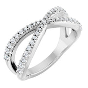 14K White 3/8 CTW Natural Diamond Contour Band