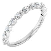 14k White 1/3 Ctw Natural Diamond Anniversary Band