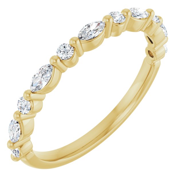 14k Yellow 1/4 Ctw Lab-grown Diamond Anniversary Band