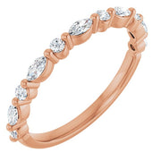 14k Rose 1/4 Ctw Lab-grown Diamond Anniversary Band