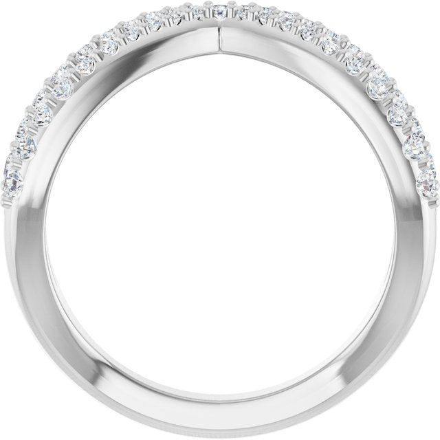 14K White 3/8 CTW Natural Diamond Contour Band