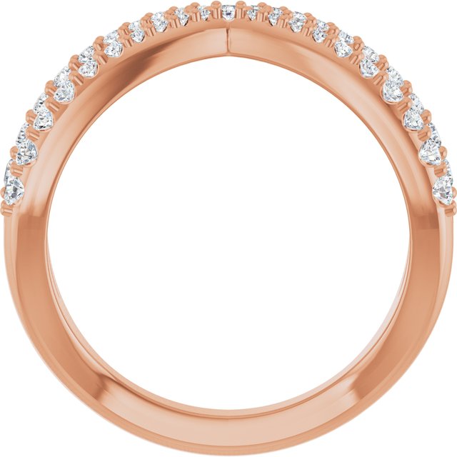 14K Rose 3/8 CTW Natural Diamond Contour Band
