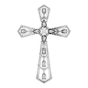 14k White .025 Ctw Natural Diamond Cross Pendant