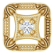 14K Yellow .03 CT Natural Diamond Vintage-Inspired Pendant