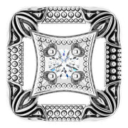 14K White .03 CT Natural Diamond Vintage-Inspired Pendant