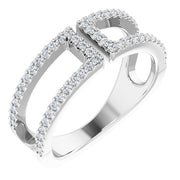14k White 1/3 Ctw Natural Diamond Ring