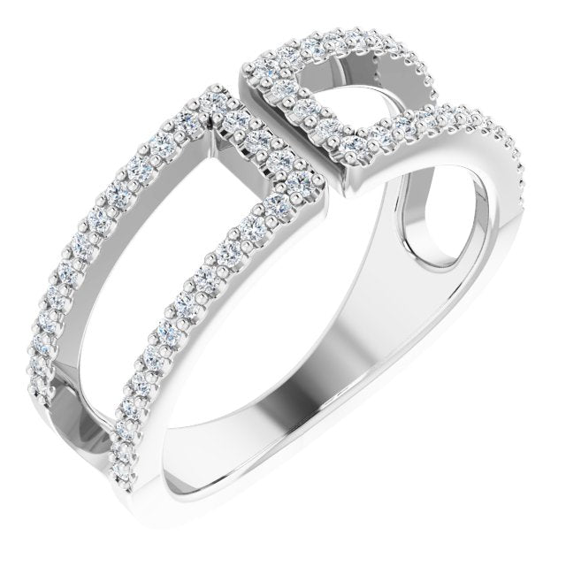 14k White 1/3 Ctw Natural Diamond Ring