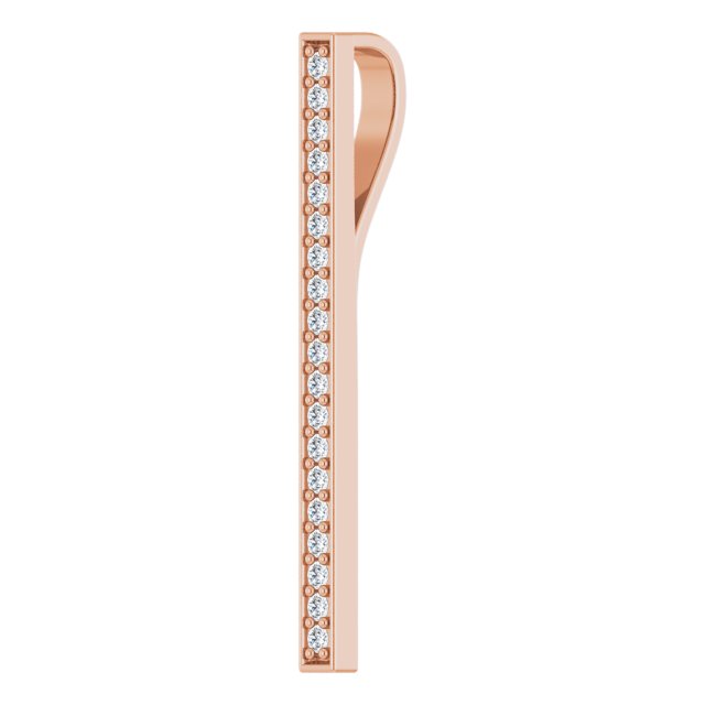 14k Rose 1/5 Ctw Natural Diamond Vertical Bar Pendant