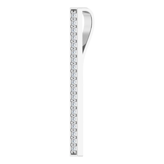 14k White 1/5 Ctw Natural Diamond Vertical Bar Pendant