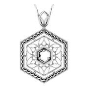 14K White 1.9 mm Round Filigree Pendant Mounting