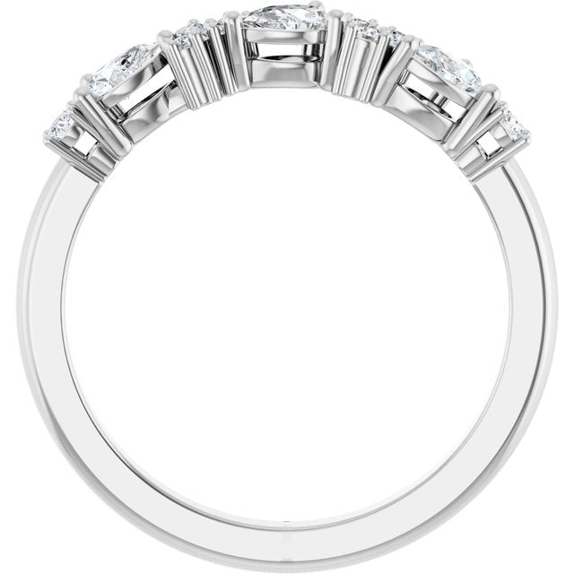14K White 3/8 CTW Natural Diamond Anniversary Band