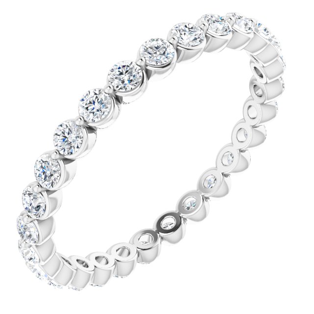 14k White 3/4 Ctw Natural Diamond Eternity Band Size 7