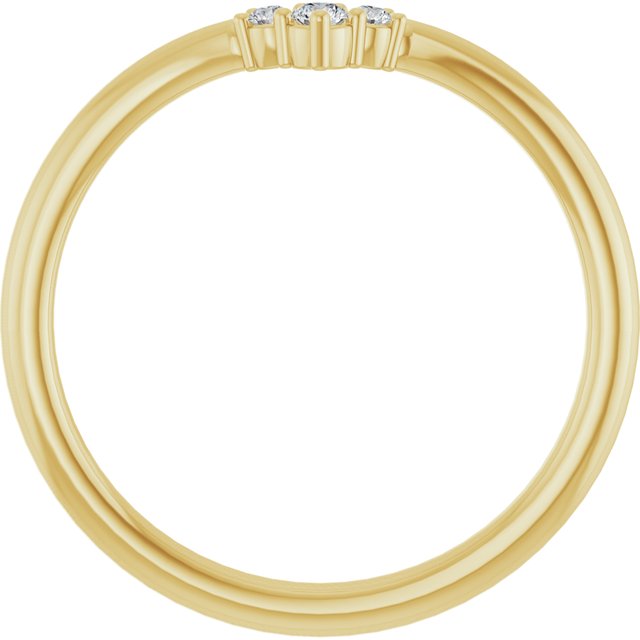 14K Yellow .06 CTW Natural Diamond Contour Band