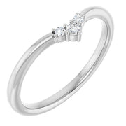 14k White .06 Ctw Natural Diamond Contour Band