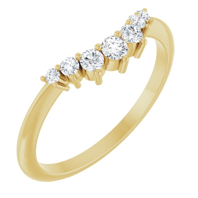 14k Yellow 1/5 Ctw Natural Diamond Contour Band