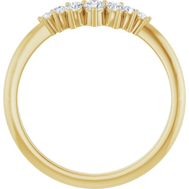 14k Yellow 1/5 Ctw Natural Diamond Contour Band
