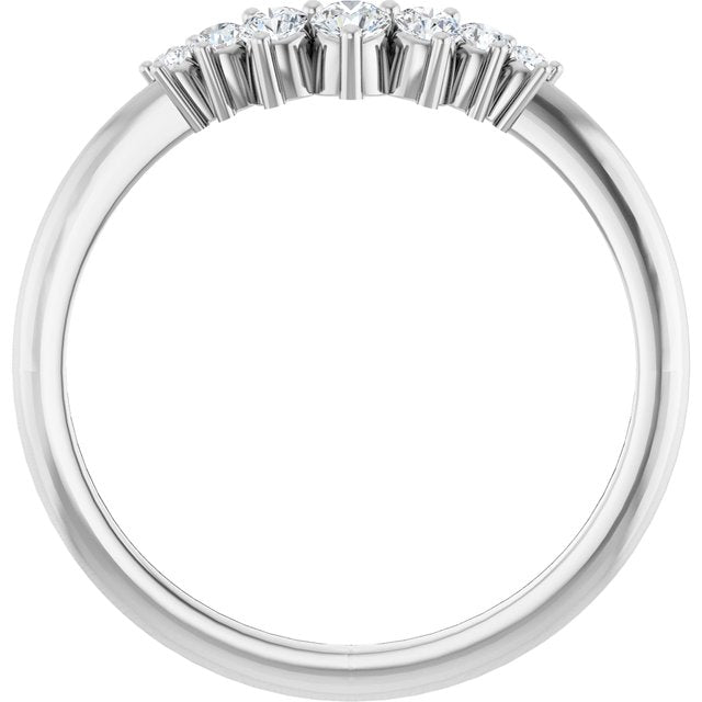 14K White 1/5 CTW Lab-Grown Diamond Contour Band